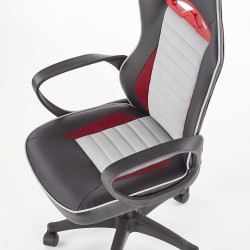 Фото3.Кресло BERING Черный - Серый - Красный Halmar